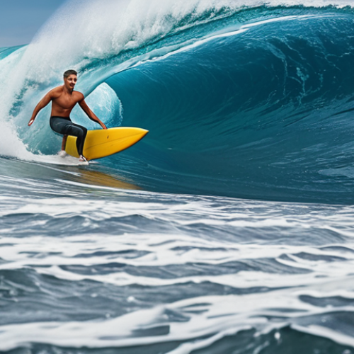 A currency exchange expert managing risk and forecasting rates, protecting a company like a surfer riding a wave.
