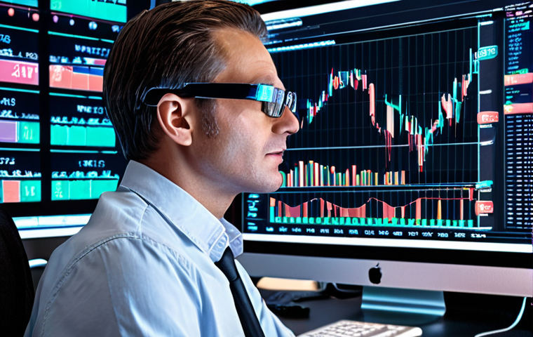 A futuristic trading desk bathed in dynamic, vibrant light, featuring multiple holographic screens displaying complex, real-time forex charts, economic indicators, and news feeds. A focused forex analyst, wearing a subtle data overlay on their glasses, is interacting with AI-driven predictive models that show patterns emerging from vast datasets. The scene emphasizes the seamless integration of human intuition, real-time data analysis, and advanced AI, portraying a high-tech environment of intense financial decision-making.