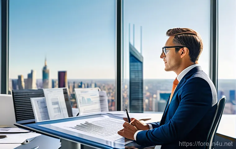 외환관리사와 글로벌 금융 트렌드 분석 - **Virtual Asset Evolution with Institutional Backing:** A sleek, modern office setting with a divers...