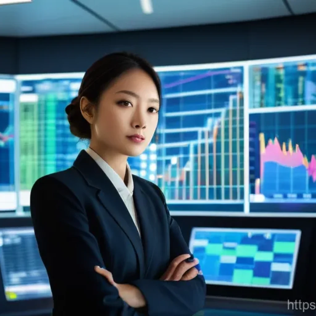 외환관리사와 비상 상황 대처 사례 - **Prompt:** A dynamic, high-angle shot of a male or female foreign exchange manager, dressed in a sh...