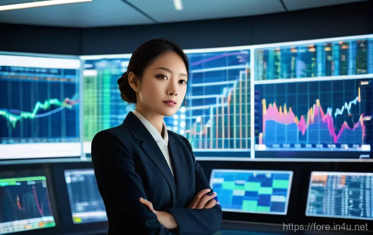 외환관리사와 비상 상황 대처 사례 - **Prompt:** A dynamic, high-angle shot of a male or female foreign exchange manager, dressed in a sh...