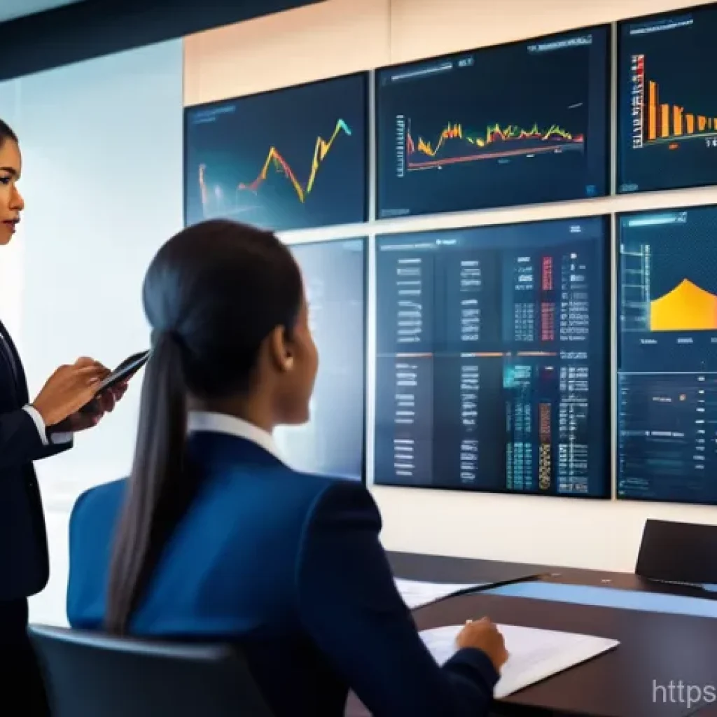 외환관리사와 기업 재무 관리 - A diverse group of business professionals, including men and women of various ethnicities, are gathe...