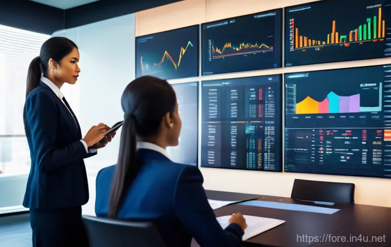 외환관리사와 기업 재무 관리 - A diverse group of business professionals, including men and women of various ethnicities, are gathe...