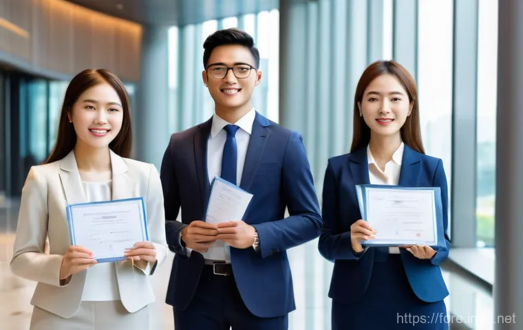 외환관리사와 기업 재무 관리 - In a cutting-edge financial control room, a diverse team of financial experts, including men and wom...