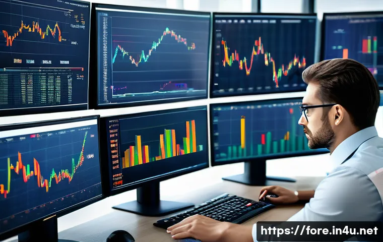 외환관리사와 외환 거래 세금 관리 - A professional foreign exchange manager analyzing complex currency charts and global economic data o...