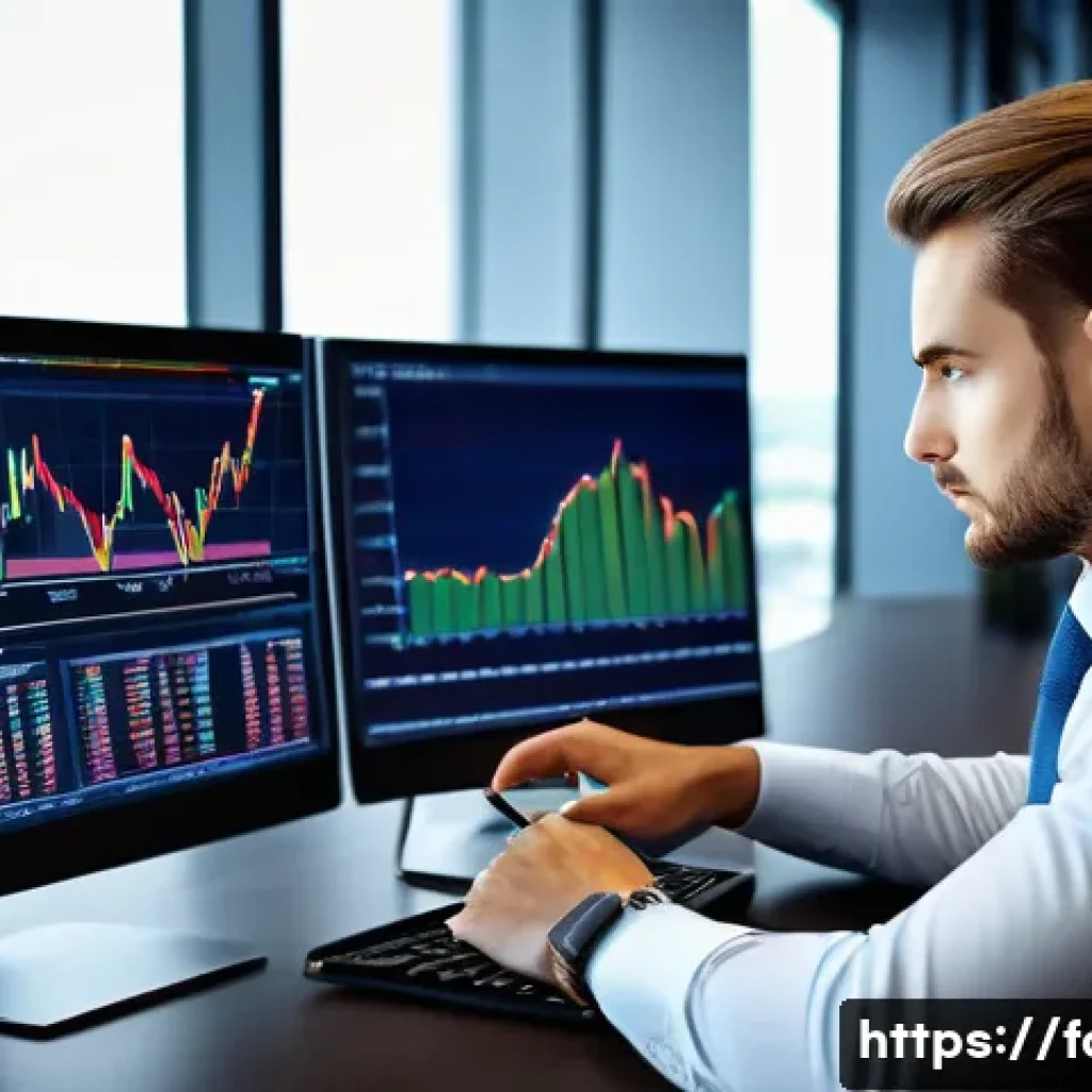 외환관리사와 외환 교육 프로그램 개발 - A professional foreign exchange manager analyzing complex currency charts and financial data on mult...