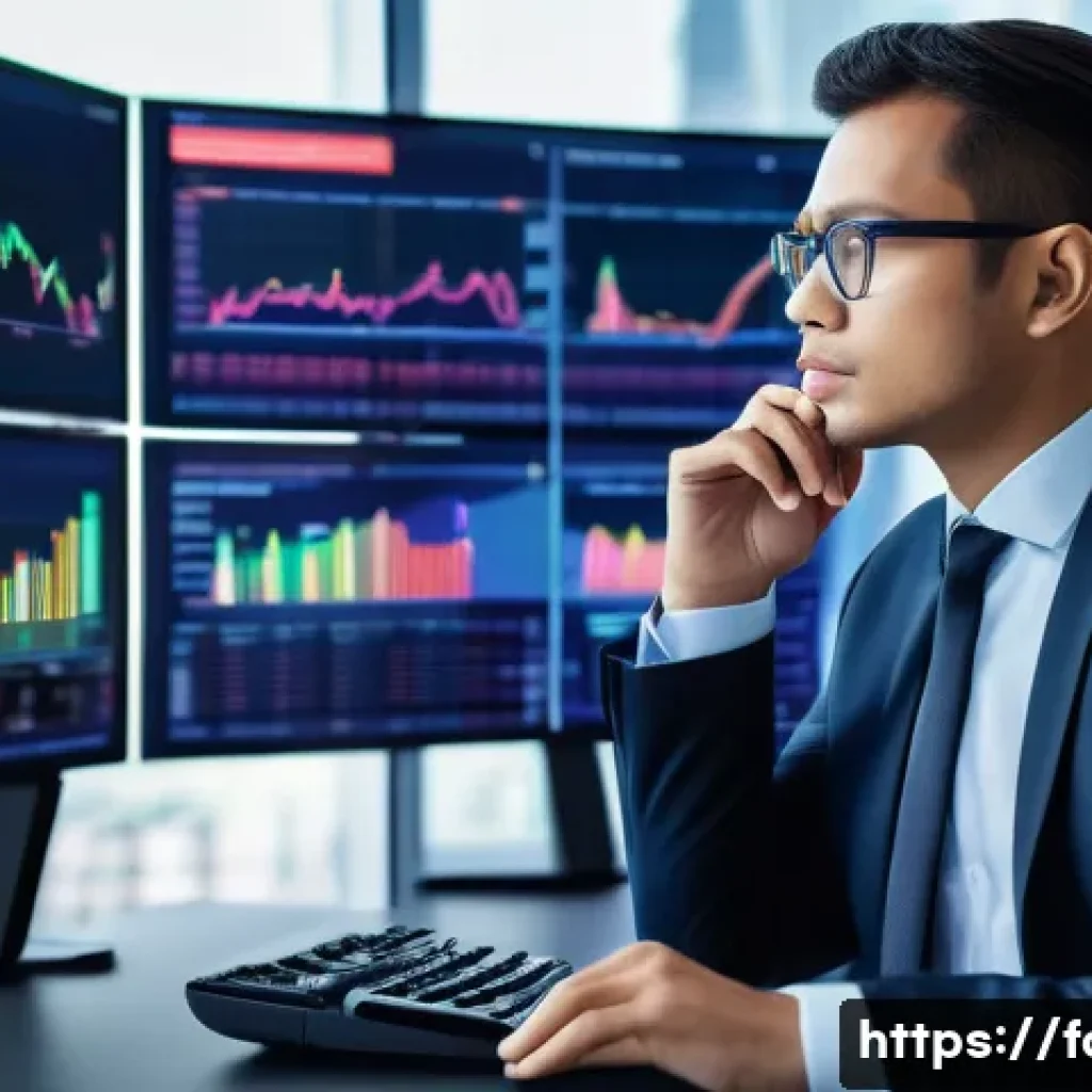 외환관리사와 업무 환경 변화 - A professional foreign exchange manager in a modern office setting, analyzing complex global currenc...