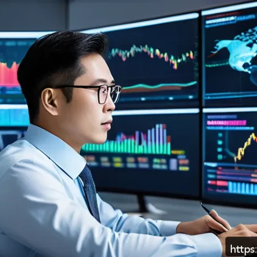 Home 30 외환관리사와 글로벌 네트워크 활용 - A professional forex risk manager in a modern office environment, analyzing real-time currency excha...